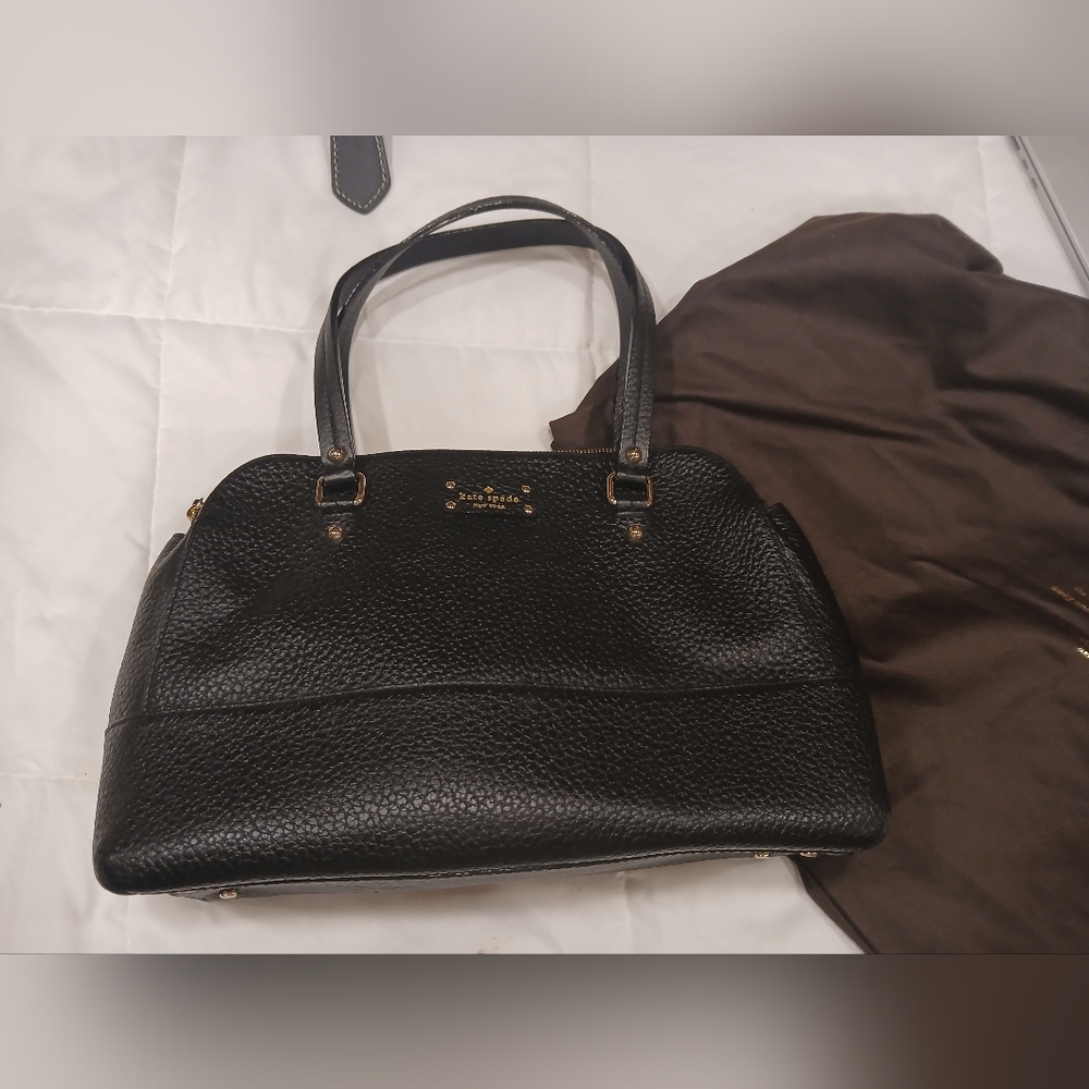 Kate Spade - Grove Court Lainey, 3 compartment Tote Bag, Black Leather